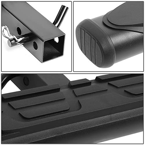 Auto Dynasty Universal 26 Inches Black Powder Coated Oval Rear Tow Hitch Step Bar Board for 2 Inches Receiver Pickup Truck SUV Trailer
