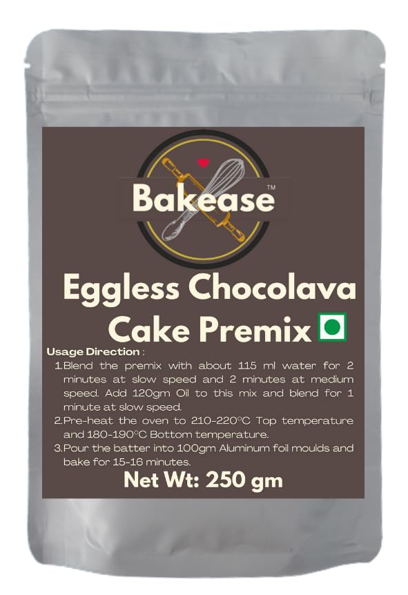 Bakease Eggless Chocolava Cake Premix, 250gm