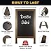 Excello Global Products Large Double-Sided 40x23 Heavy-Duty A-Frame Sidewalk Chalkboard Standing Sign, Includes 10 Chalk Markers, 40 Piece Stencil Set, Chalk and Eraser (Rustic)