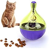 Cat Interactive Toys Treat Dispenser - Cat Food Toys Dispensing Interactive Pet Slow Feeder Toy Cat Chew Non-Toxic Exercise Thinking Improve Intelligence Toy Ball Blue (3.54x2.36inch)