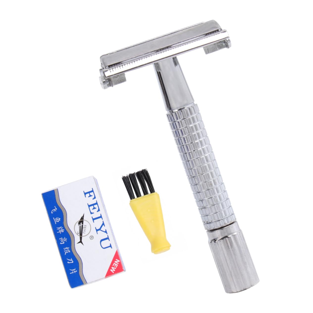 Beavorty Manual Razor Vintage Shaving Machine Double-sided Holder for Men's Brush 10 Blades