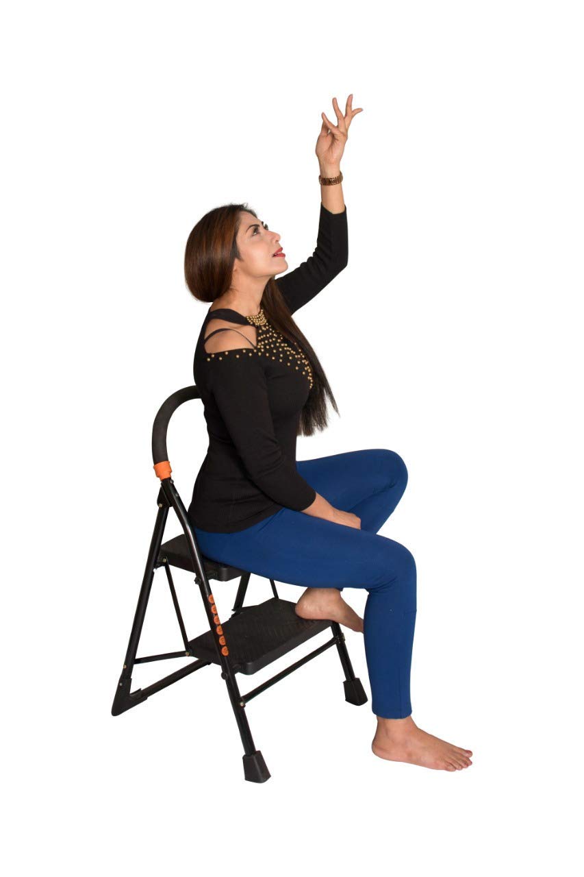 Parasnath Black Diamond Ladder 2 Step Heavy Folding Step Ladder with Wide Step 2.7 FT Ladder Made in India