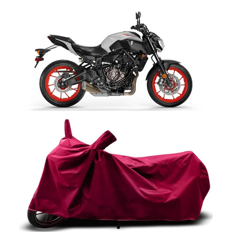 Image of DUFFEL-Two Wheeler Bike Body Cover Compatible for Yamaha Mt 07 Heat Protectio /UV-Rays /Birds Dropping /DustProof /Waterproof Indoor Outdoor and Parking Full Body Protection All Variants [MAHROON]
