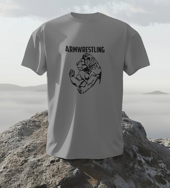 VASAL Arm Wrestling T-Shirt for Men & Women | Sweat-Absorbing Dotted Fabric | Unisex Gym & Combat Sports Tee | Breathable Activewear (in, Alpha, L, Regular) Black 1