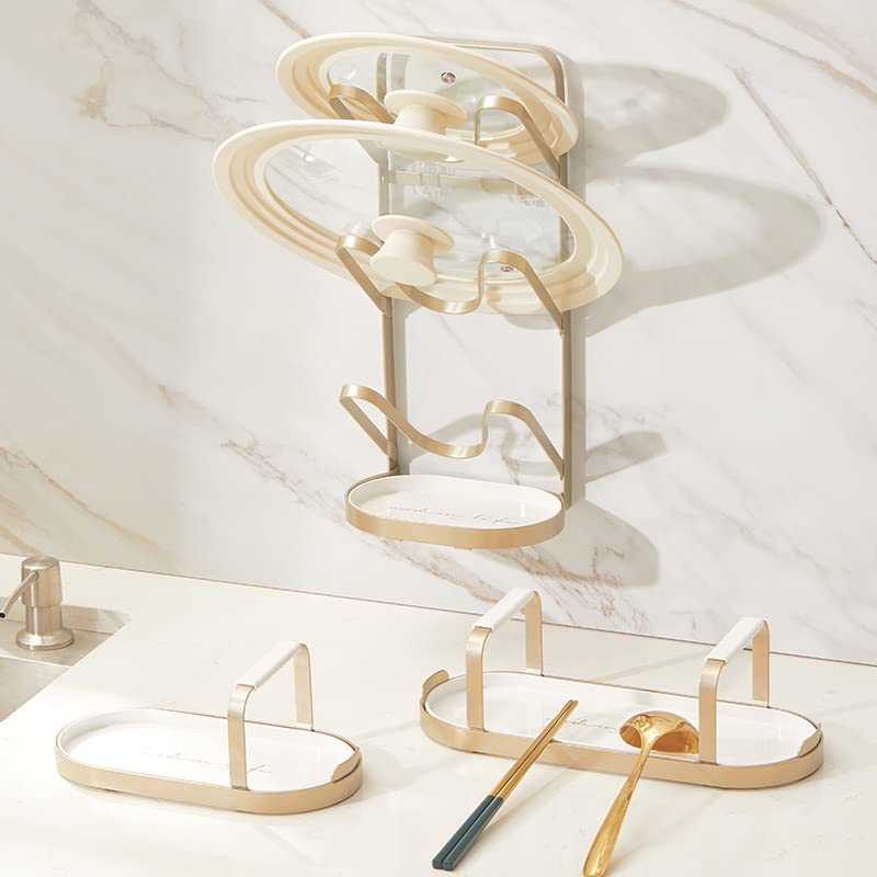 STARRY G Pot Lid Holder Stand, Kitchen Utensils Rest with Drip Pan, Cooking Spoon Rest with Lid Holder - Image 4