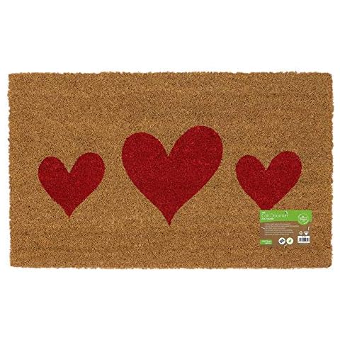 JVL Felpudo de Fibra de Coco con Diseño de Corazones Cover