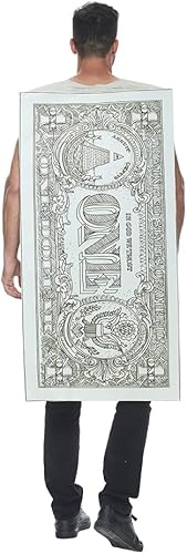 Vista 7 de EraSpooky Disfraz de billete de 1 dólar para adulto, divertido disfraz de Halloween, Multi colorido