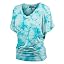 Lock And Love Women's V-Neck Dolman Sleeve Top - Denim, XXXXL