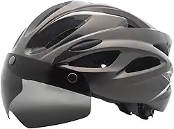 Dynwave Capacete de bicicleta de estrada, capacete ajustável ao ar livre com viseira removível para homens e mulheres, equipamento de ciclismo, mountain bike, Titânio