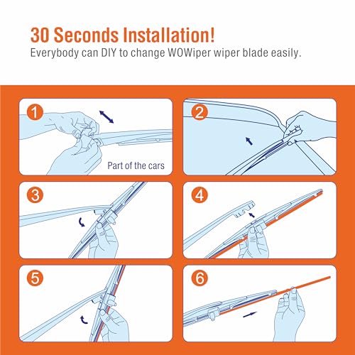 Image of 14 inch (14-F) Rear Wiper Blade Replacement for Honda Pilot 2015 2014 2013 2012 2011 2010 2009 Back Windshield Wiper- 76730-SZA-A02 76730-SZA-A01