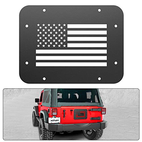 Image of Nilight Spare Tire Carrier Delete Filler Plate Tailgate Vent-Plate Cover Exterior Accessories for 2007-2017 Wrangler JK & Unlimited