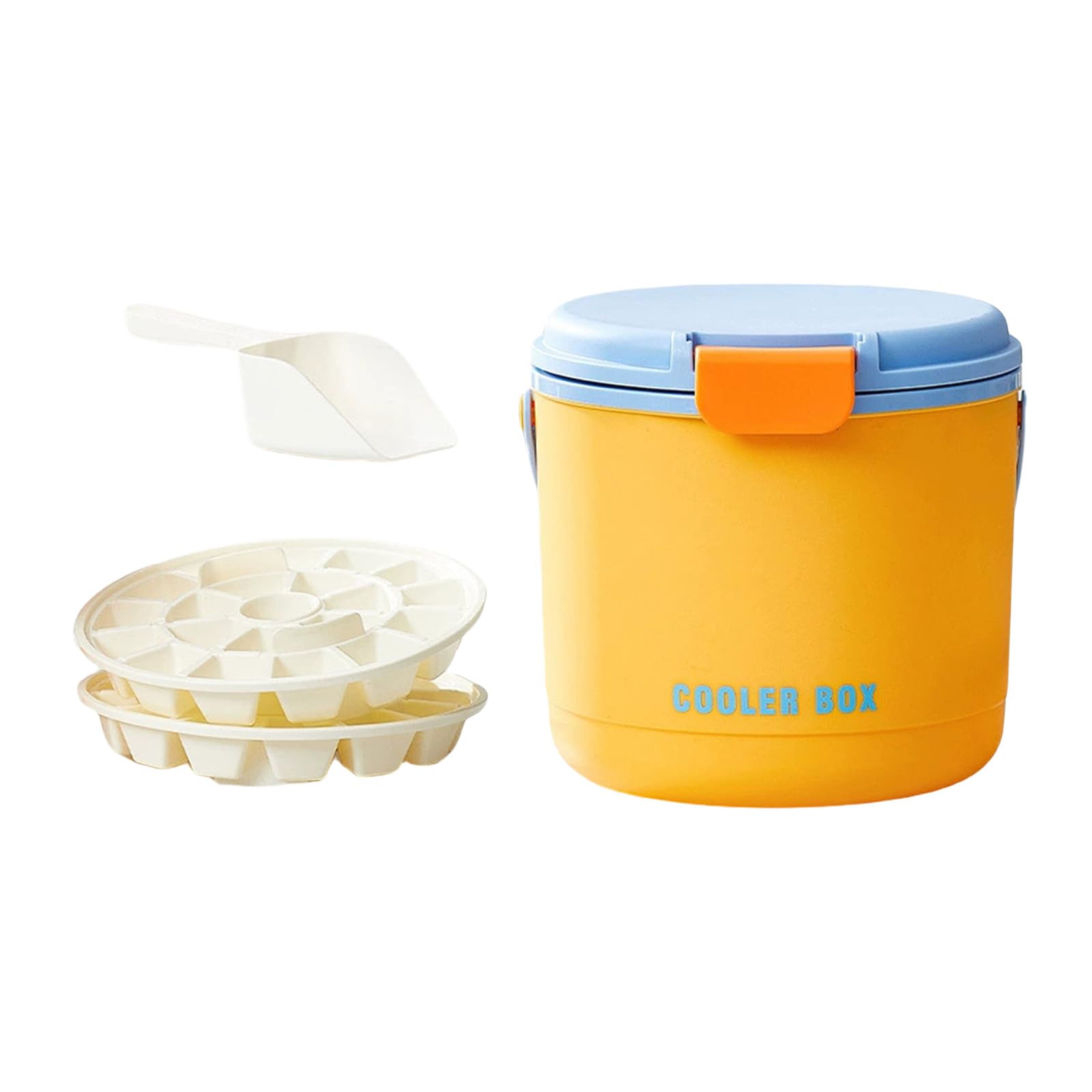 Tfaoys Yellow Easy Press Ice Cubes Tray Insulated Ice Bucket Cubes Molds Texture Maker For Drink Cocktails Insulated Bucket
