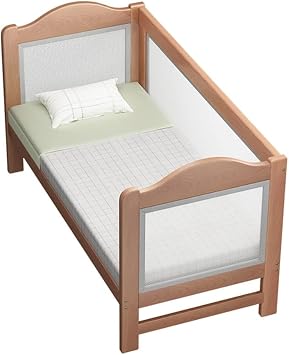 Wood Platform Bed, Bed Frame with Headboard and Guardrail Bed Frame, Upholstered Platform Bed Frame, Wood Slat Support Widened Splicing Bed Color Style 1, Size 200x80x45cm