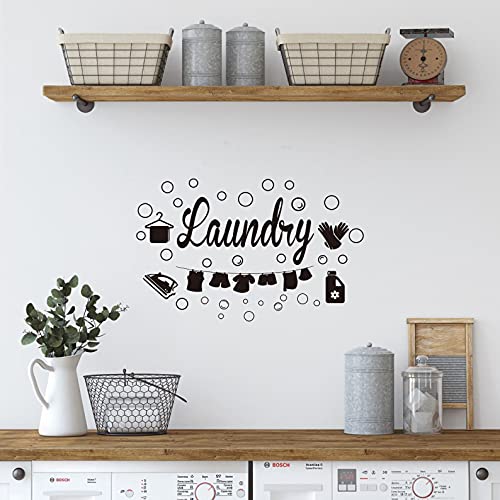 Summerjokes Laundry Funny Wall Sticker Decal Vinyl Sticker, Family Bathroom Toilet Spa Art Wall Decoration #TOP2