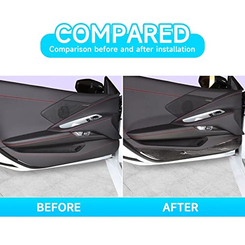 Car Door Anti-Kick Pad Car Door Protective Pad For Chevrolet Corvette C8 Stingray Z06 2020-2023 Accessorie, Carbon Fiber Anti-Collision Sticker (Black) #TOP2