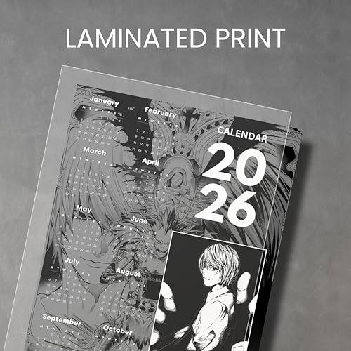 Image of 2026 Anime Calendar - Light Yagami from Death Note | 12 inch x 18 inch size | Wall Decoration Aesthetic Calendars