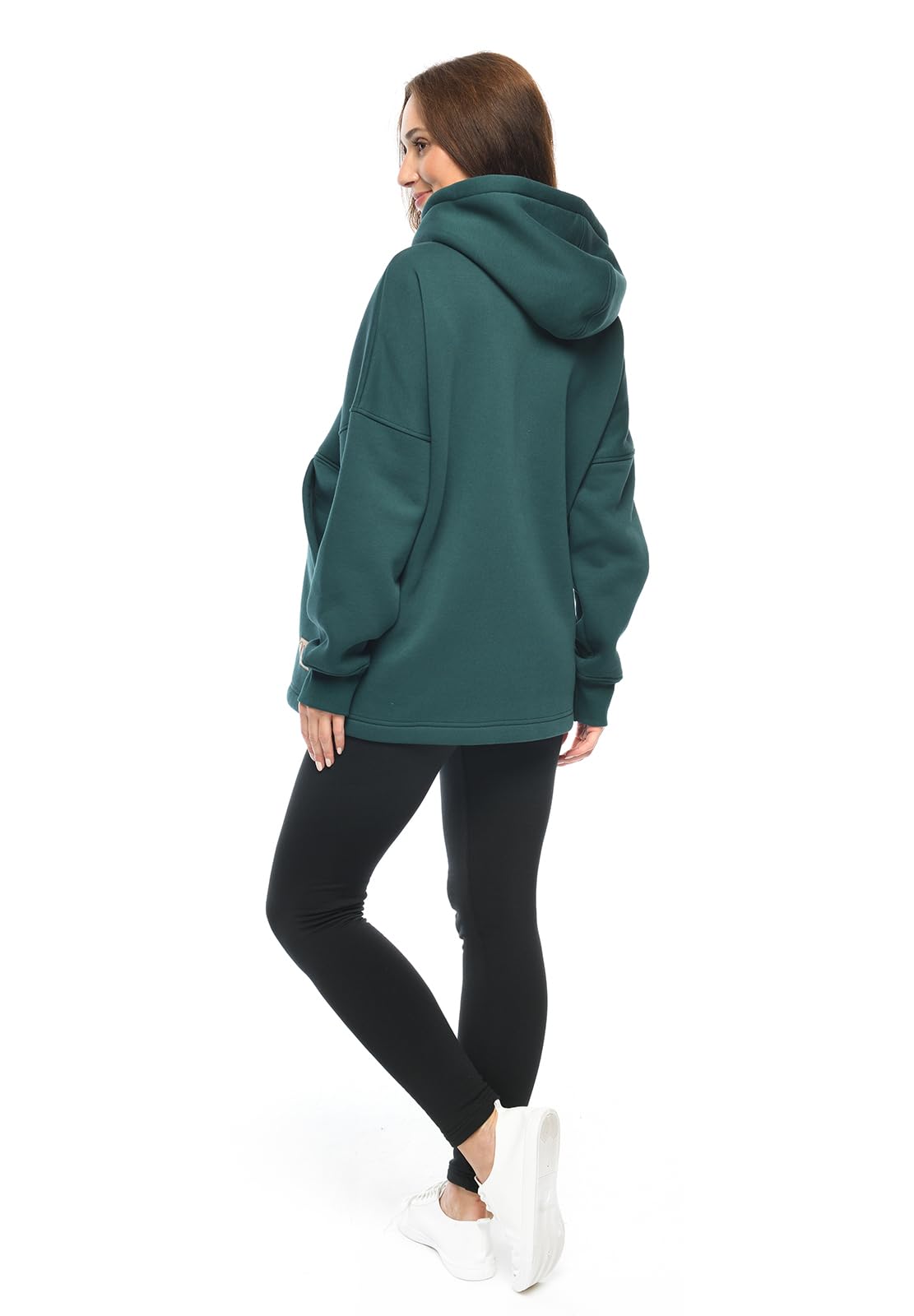 MijaCulture Umstandsmode M021 Megan M021 Pull d'allaitement et de grossesse 2 en 1 Taille L/XL, vert