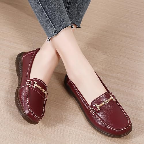 Image of Women's Wide Width Loafers Comfort Slip on Shoes Walking Shoes for Ladies Mocassins Driving Shoe