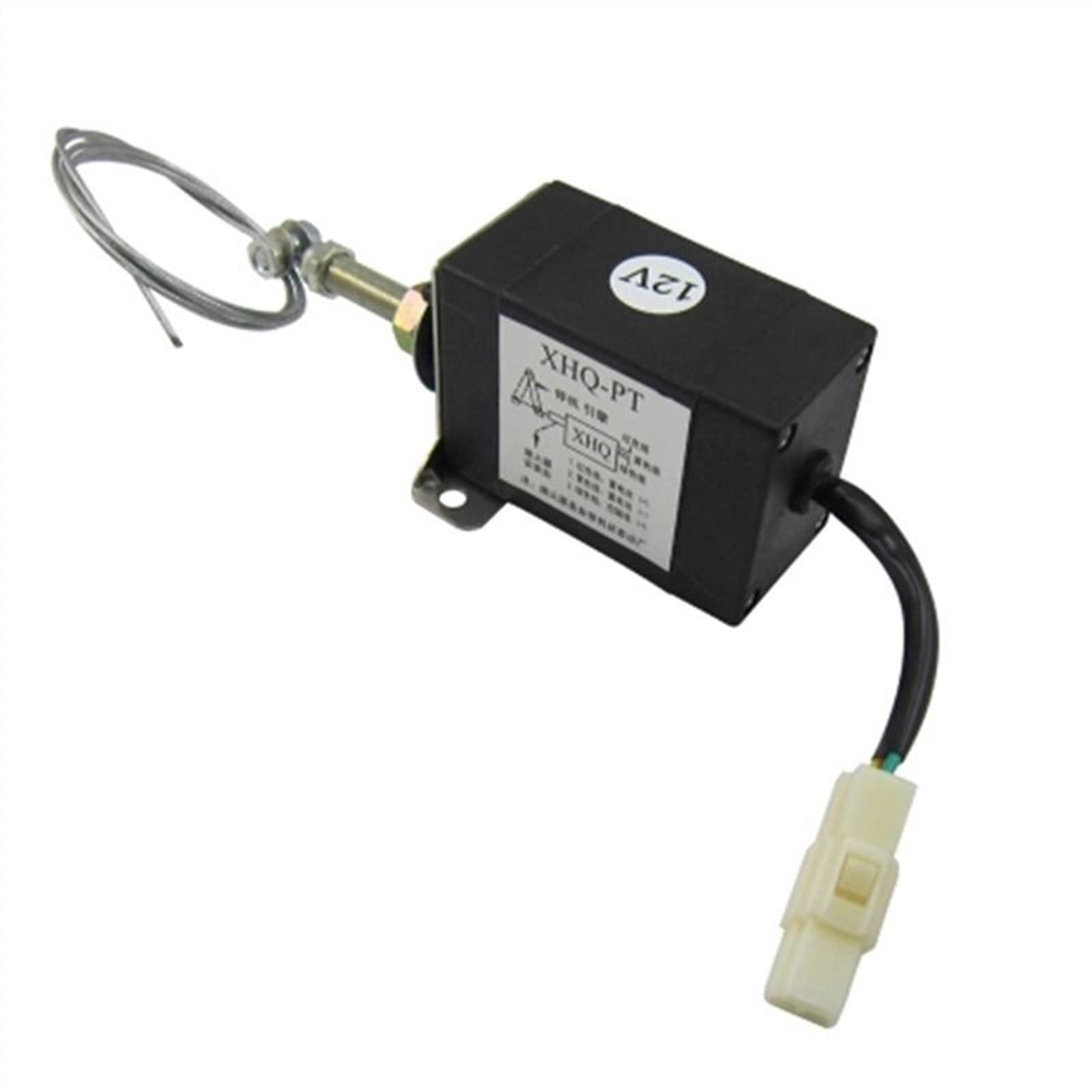 QRUYHBAJU Normally Open DC 12V/24V Engine Flame Out Device Engine Stop Solenoid Valve Power On Pull Type Flameout Magnetic 1Pcs(With Bracket,12V)