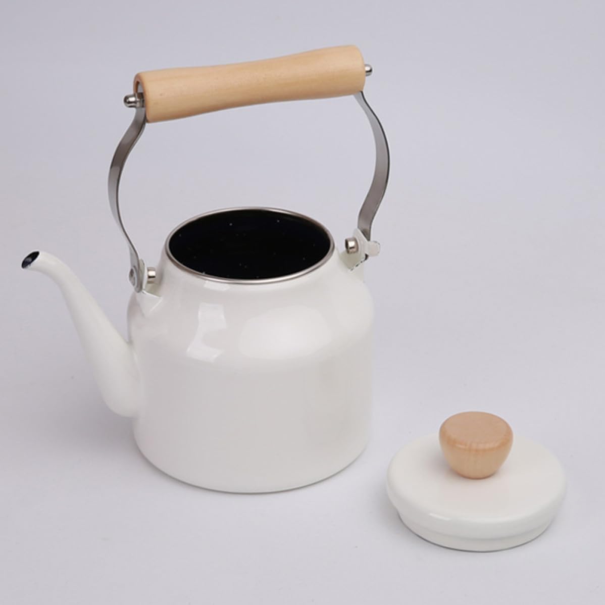 Bollitore da Tè Smaltato Giapponese 2, 5l Bianco per Fornelli