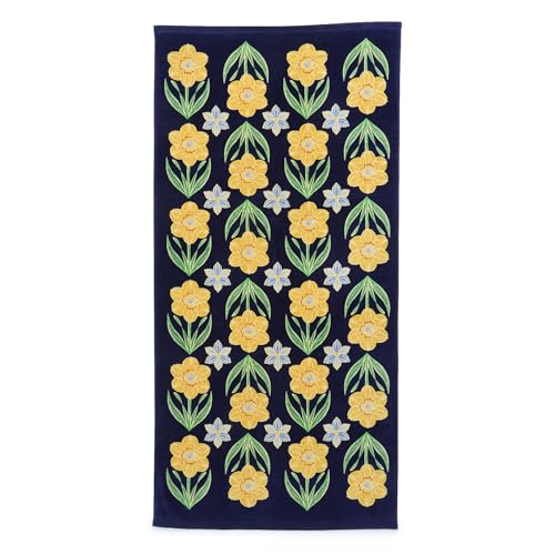 Cotton Looped Terry Beach Towel Daffodils One Size