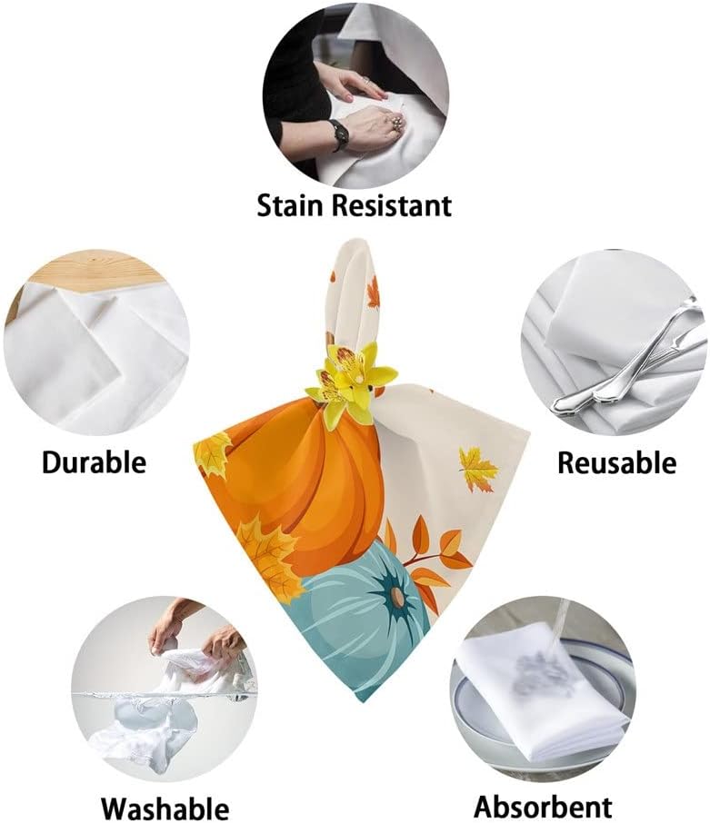 Autumn Maple Leaf Cloth Napkins Set Festive Banquet Wedding Decor Tea Towel Kitchen Dinner Table(8pcs)