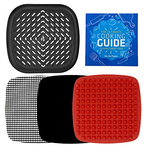Air Fryer Grill Pan Bundle with Accessories Compatible with Philips, Secura, Emeril Lagasse