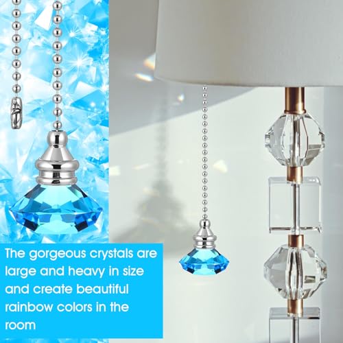 Image of Jovitec 2 Pcs Ceiling Fan Light Pull Chain, Blue Color
