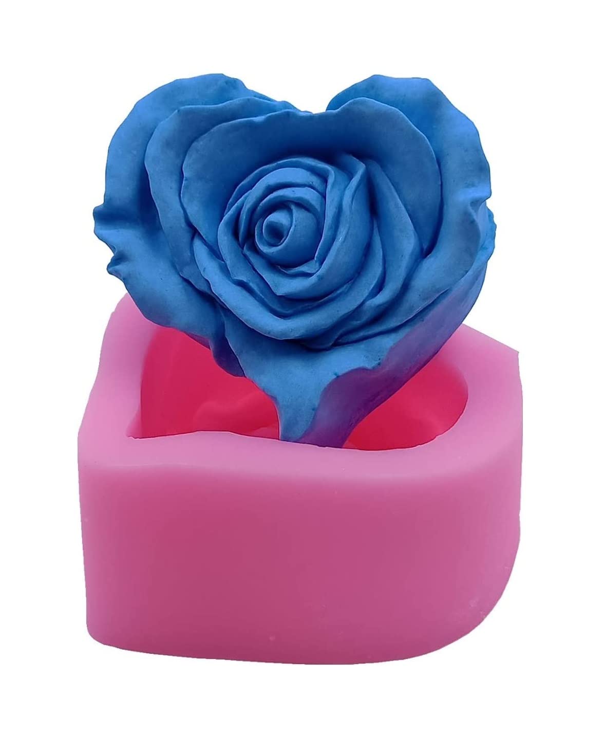 RKPM HOMES Candle Molds I 3D Heart Shape Rose Flower Silicone Epoxy Mould I Candles for DIY Handmade Ornament Chocolate, Dessert, Cake Decor, Aromatherapy, Soap, Resin Casting, Art Craft - 1 Cavity-image-19