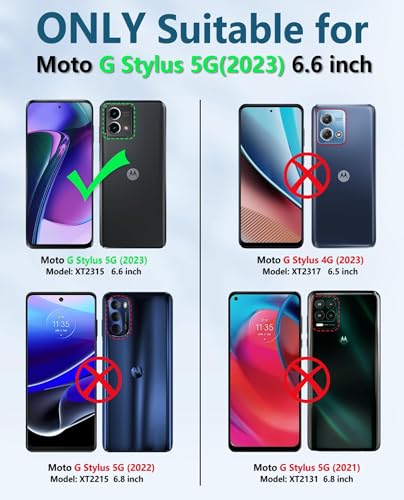 Image of FNTCASE for Motorola Moto G-Stylus-5G-2023 Case: Dual Layer Shockproof Protective Phone Cover | Anti Slip Textured Back | Military Protection Bumper | Soft Slim Lightweight Rugged Black