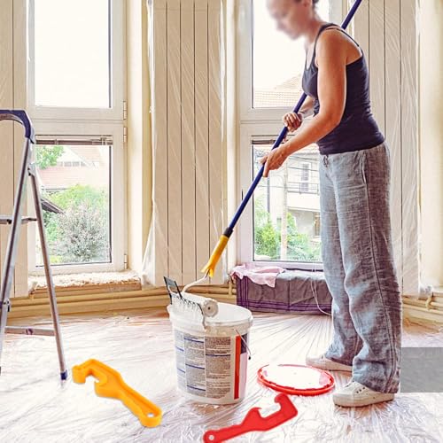 Sarini 2 Stück Farbeimer, Dosendeckel, Eimeröffner, Eimerdeckelheber, Entferner, Schraubenschlüssel, Werkzeug für den Einsatz im Homeoffice