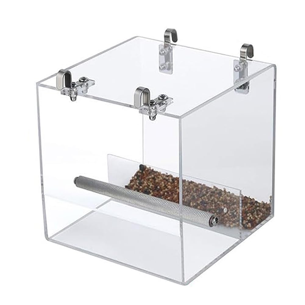 Ginobili No Mess Bird Feeder for Cage Bird Feeder Automatic Bird Feeder for Cage, Parrot Cage Food Feeder