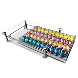 RECAPS Kaffeepad Küchenorganisator Aufbewahrungshalter Schublade Kompatibel mit Vertuoline- und VertuoPlus-Maschinen Schubladen aus gehärtetem Glas 40 Kaffeepads