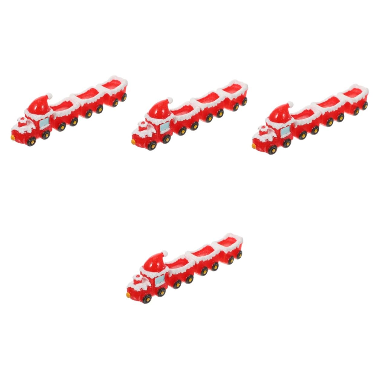 BESTOYARD 4juegos Accesorios De Miniaturas para Pueblo Navideño Decoración De Navidad Miniatura De Tren y Carrozas para Crear Escenarios Festivos Casa