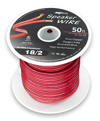 Cable de altavoz 18 AWG bicolor rojo con dos conductores de audio 2