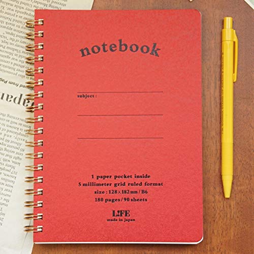 Carnet de notes B6 LIFE Note book pocket quadrillé 5mm pour stylo plume - 3