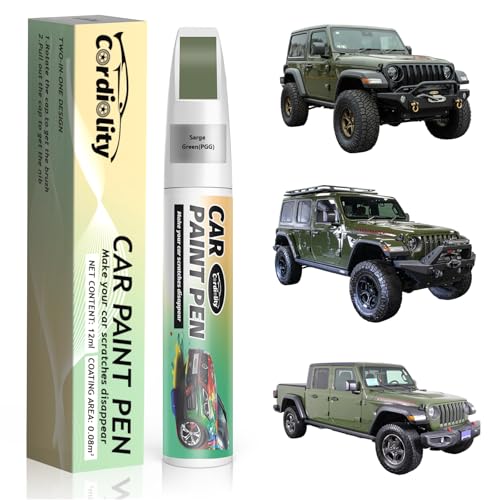 Image of Car Touch Up Paint Sarge Green(PGG) for Jeep, Color Accurate Car Scratch Repair Remover Pen Fix Auto Paint Chips and Nicks