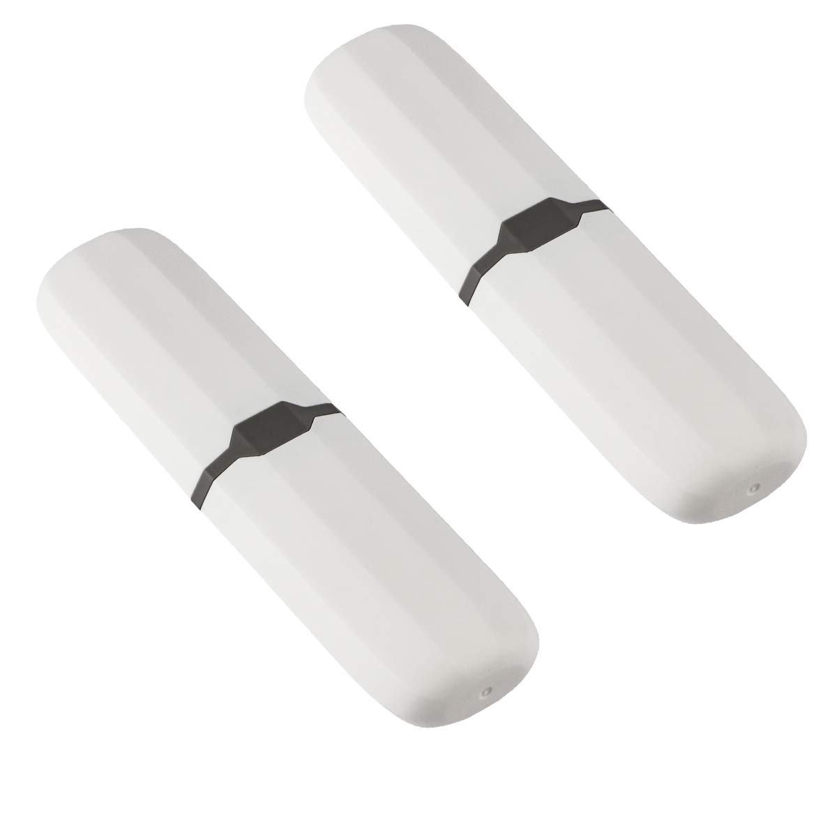 Yeeco Toothbrush Case 2 Pack, Plastic Travel Toothbrush Holder, White, 7.9'2.1'1.2' Portable