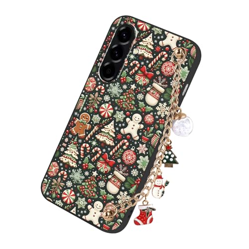 Yoedge Navidad Funda para Samsung Galaxy A56 5G 6,7' con Cuerda,Lindo Carcasa Navideña Dibujos Arbol Christmas Xmas Case,Suave Silicona Cover para Samsung A56 con Cadena Correa, Hombre de pan Jengibre