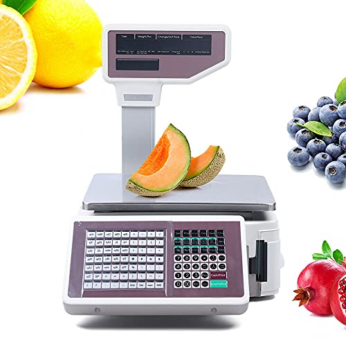 Báscula comercial digital 110V con impresora térmica miniatura 1