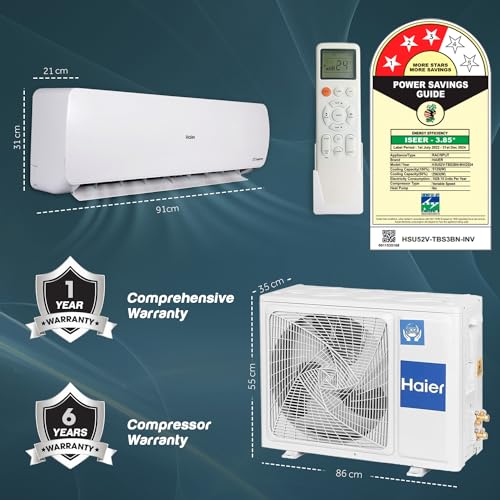 Image of Haier 1.5 Ton 3 Star Fix Speed Split AC (Copper, Turbo Mode, Anti Bacterial Filter, Cools at 54C Temp, Long Air Throw - HSU18T-POW3BN-FS)