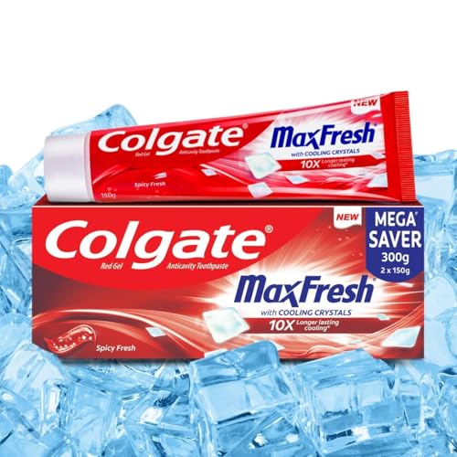 MaxFresh Toothpaste, Spicy Fresh Menthol Gel, 300g Total, Pack of...