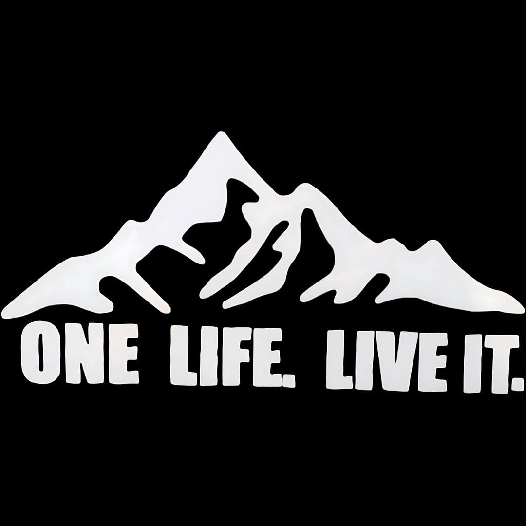 CVANU Pack of 2 Mountain Adventure ONE Live. Live IT Car Self-Adhesive Exterior Sticker Decal for Cars Window| Hood Bumper (15cm X 30cm)