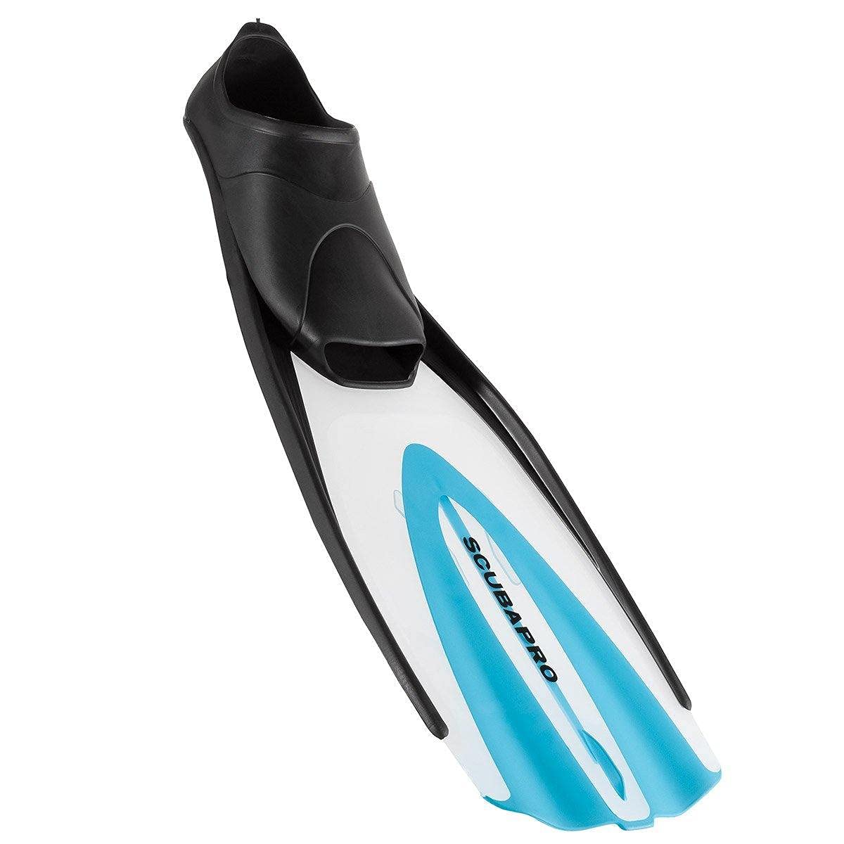 Fluida Kinder-Erwachsenen Schnorchelflossen Vollfuss Scubapro Blau Weiss Türkis (44-45, Türkis)