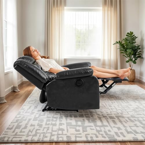 Image of Seventh Heaven Phoenix 1 Seater Motorised Recliner | Single Sofa Chair for Living Room Comfort | Ergonomic Design (Leatherette - Black)