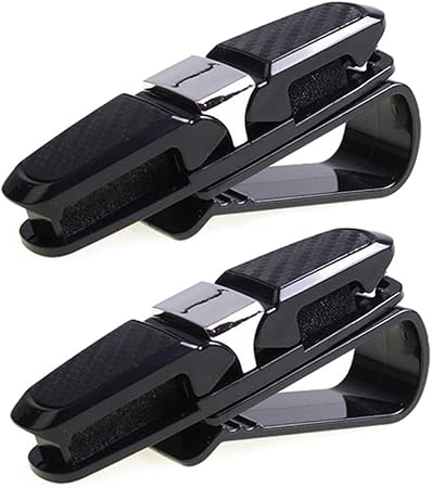 Amazon Belsus Uris サングラスホルダー 車用 サンバイザー 2個 メガネホルダー おしゃれ クリップ ツイン スタンド 駐車券 チケット カードクリップ コイン カードホルダー 車 バイク