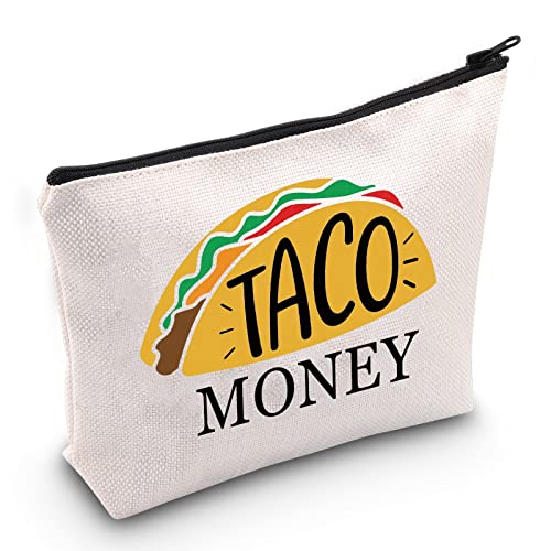 JXGZSO Taco Pouch Taco Gifts for Teachers, Cosmetic Bag for Purse, Taco Lover Gift Zipper Pouch College Student (TACO BAG)