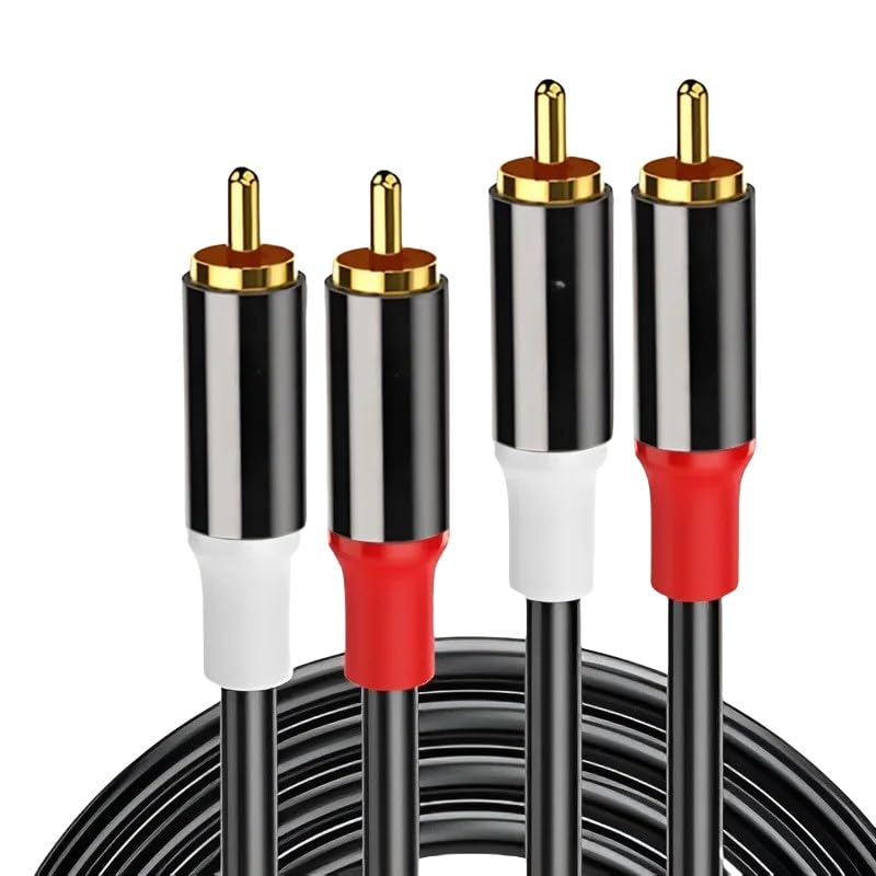 Cable 2-Male to 2-Male R/CA Stereo Audio Subwoofer Cable(Male to Male,2m)
