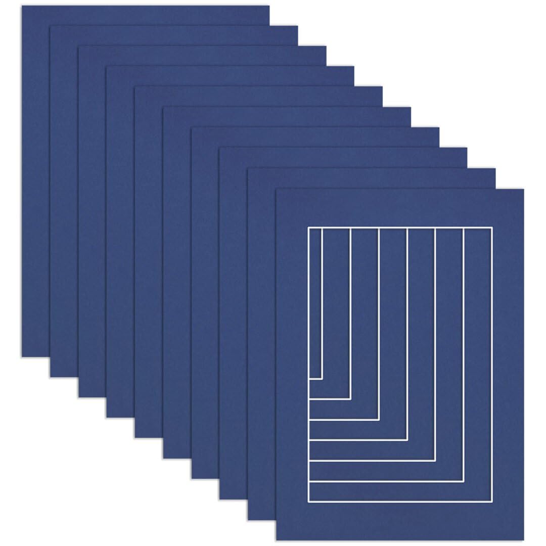 Procut Global A4 Blue Picture Mounts to Fit 9x6" Aperture - Precision Cut Cardboard Photo Mount - Ideal for Frames, Prints, Artwork & Certificates - Sizes & Colours Available - 10 Pack โ image 1