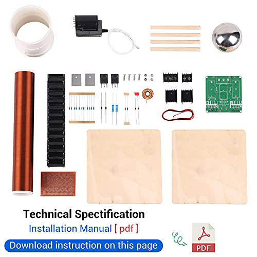 Tesla Coil Diy Kit, Pemenol Touchable Plasma Ball Spark Gap Arc Generator For Physics Teaching, Arc Plasma Artificial Lighting Science Experiment Model For Gift #TOP5